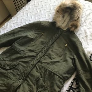 Olive Green American Eagle Parka in XL